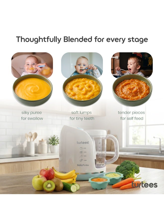 Turtees Baby Food Maker 4-in-1 – Steam, Blend, Chop & Defrost Baby Food Processor | One-Touch Operation | BPA-Free | Homemade Baby Puree Maker for Infants & Toddlers - Image 5